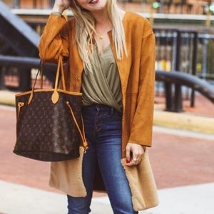 Faux Suede and Fur Jacket
